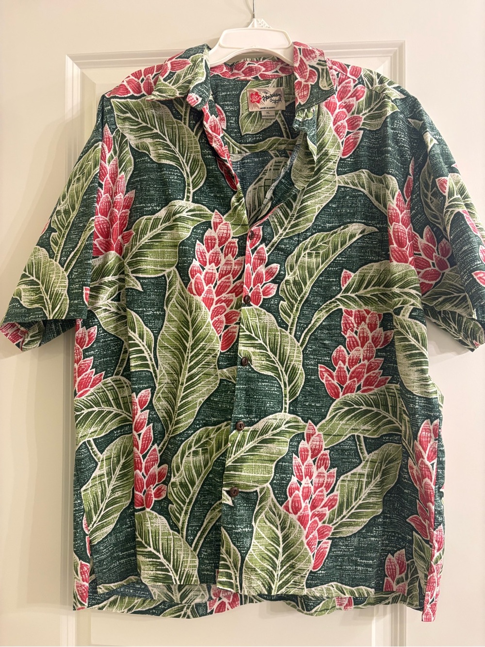 Hilo Hattie Green & Pink Hawaiian Print Shirt